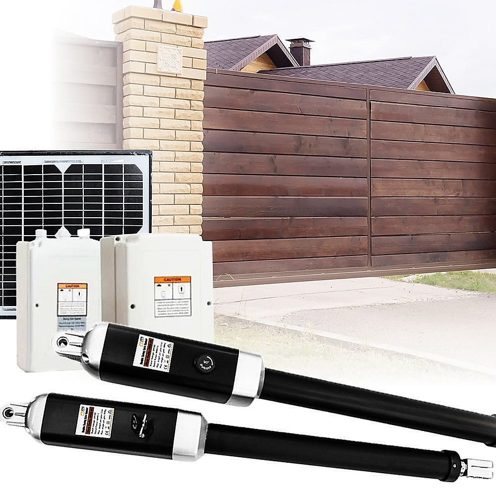 1000KG 10W Solar Double Swing Auto Motor Remote Gate Opener - 0