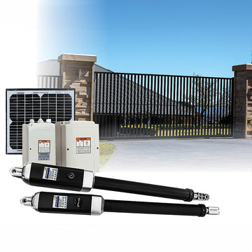 1200KG 10W Solar Double Swing Auto Motor Remote Gate Opener - 0