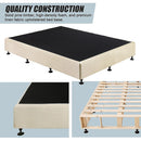 Palermo Queen Ensemble Bed Base Platinum Natural Sand Linen Fabric-10