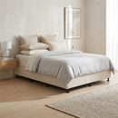 Palermo Queen Ensemble Bed Base Platinum Natural Sand Linen Fabric-9