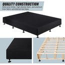 Palermo Queen Ensemble Bed Base Midnight Black Linen Fabric-7