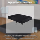 Palermo King Single Ensemble Bed Base Midnight Black Linen Fabric-11