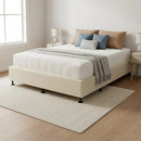 Palermo King Single Ensemble Bed Base Platinum Natural Sand Linen Fabric-5