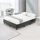 Palermo King Single Ensemble Bed Base Platinum Graphite Linen Fabric-2
