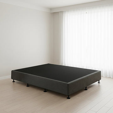 Palermo King Single Ensemble Bed Base Platinum Graphite Linen Fabric - 0