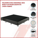 Palermo King Ensemble Bed Base Platinum Graphite Linen Fabric-3
