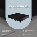 Palermo King Ensemble Bed Base Midnight Black Linen Fabric-8