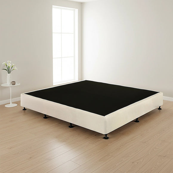 Palermo King Ensemble Bed Base Platinum Natural Sand Linen Fabric