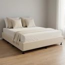 Palermo King Ensemble Bed Base Platinum Natural Sand Linen Fabric-6