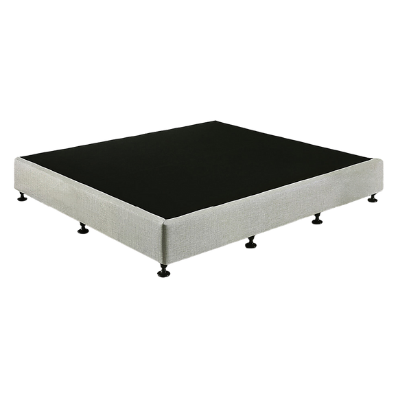 Palermo King Ensemble Bed Base Platinum Light Grey Linen Fabric