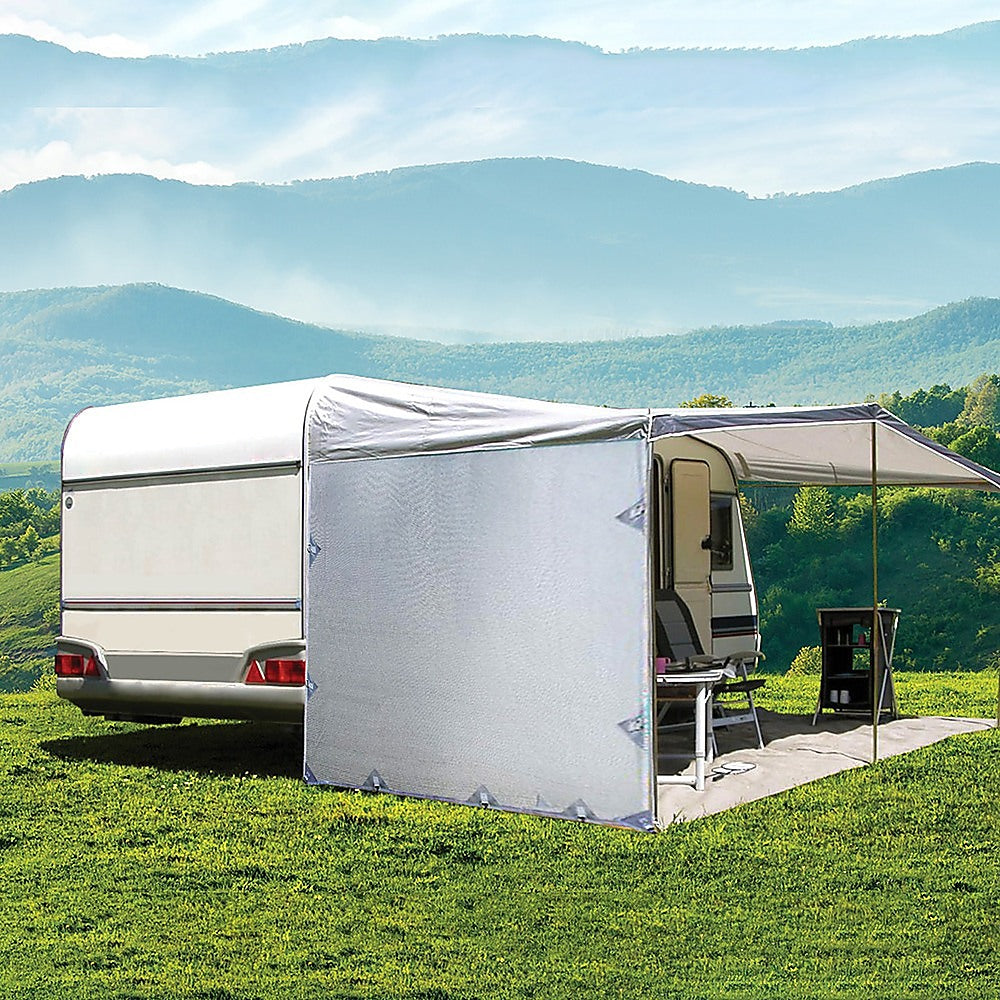 Pop Top Caravan Privacy Screen Sun Shade Side Extension 2.1 x 1.8m - 0