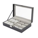 6+3 Grid Watch Sunglass Eyeglasses Display Box Case Storage Organizer PU Leather-1