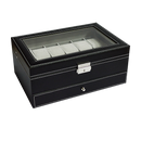 12 Grids Watch Display Case Leather jewellery Storage Box Organiser Lock Key-4