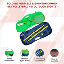 Folding Portable Badminton Combo Set Volleyball Net Outdoor Sports-3