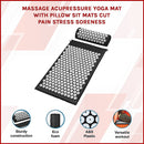 Massage Acupressure Yoga Mat With Pillow Sit Mats Cut Pain Stress Soreness-3