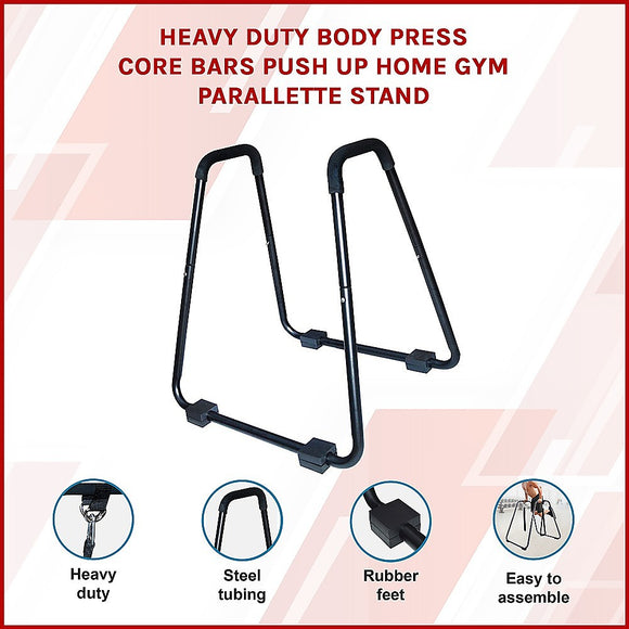Heavy Duty Body Press Core Bars Push Up Home Gym Parallette Stand