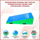 120x60x35cm Foldable Soft Incline Gymnastics Mat Wedge Yoga Gym Balance Training-3