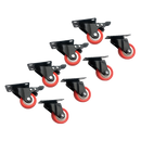 8 x 2" Polyurethane Castor Wheels - Swivel and 4 with brake-1