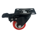 8 x 2" Polyurethane Castor Wheels - Swivel and 4 with brake-4