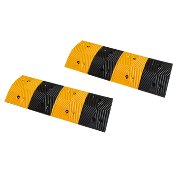 Pair of 1m Long 60T Load Rubber Speed Bump Hump Modular Speed Humps Road Hump - 0