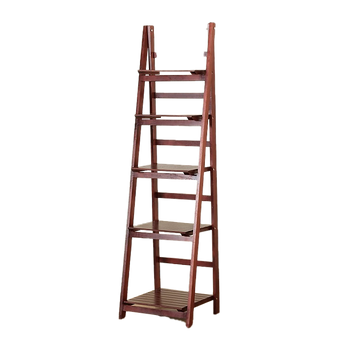 5 Tier Wooden Ladder Shelf Stand Storage Book Shelves Shelving Display Rack