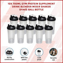 10x 700ml GYM Protein Supplement Drink Blender Mixer Shaker Shake Ball Bottle-3