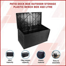 Patio Deck Box Outdoor Storage Plastic Bench Box 450 Litre-3