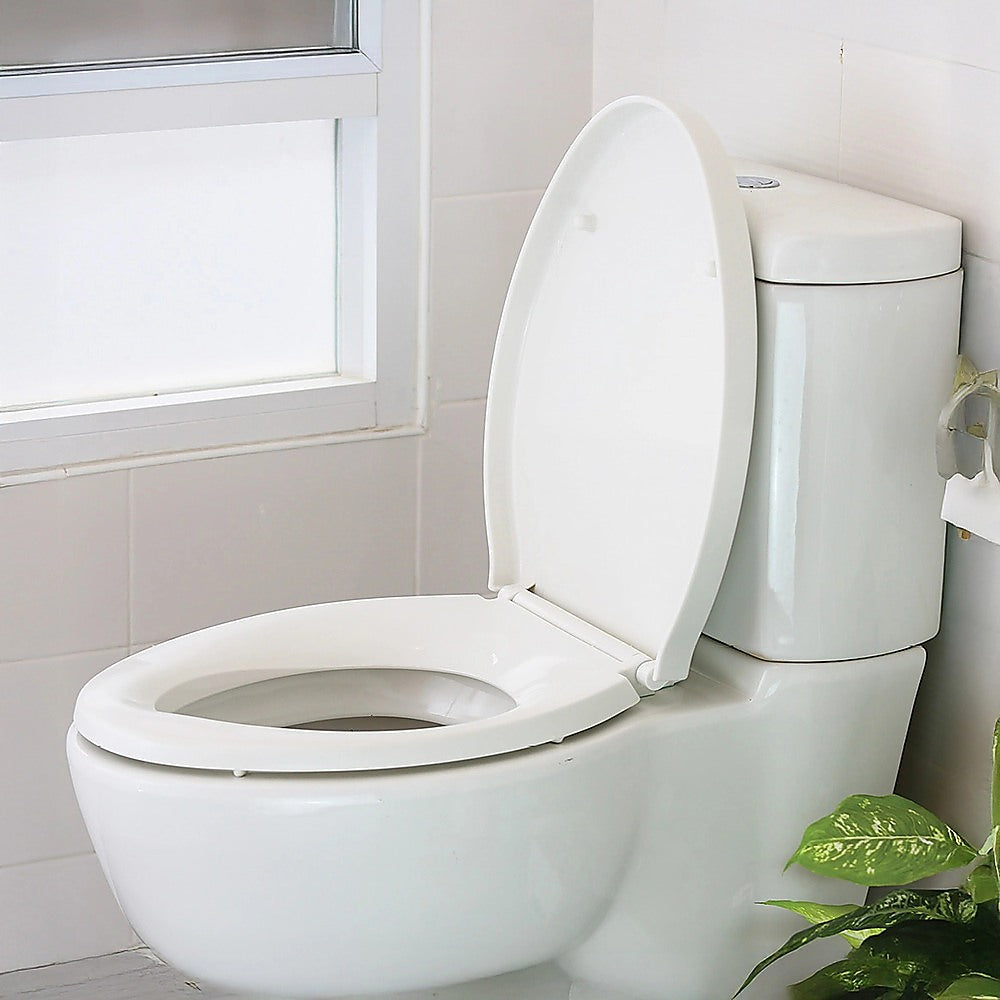 Quick Release Soft Close Toilet Seat White Bathroom Heavy Duty - 0