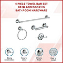 4 Piece Towel Bar Set Bath Accessories Bathroom Hardware-3