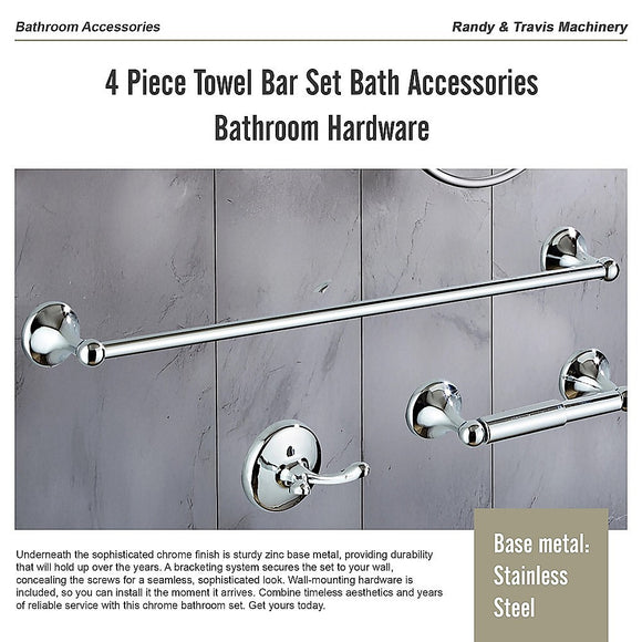 4 Piece Towel Bar Set Bath Accessories Bathroom Hardware