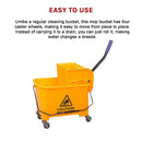 20L Deluxe Mop Wringer Bucket Side Press Janitor Commercial Cleaning-12