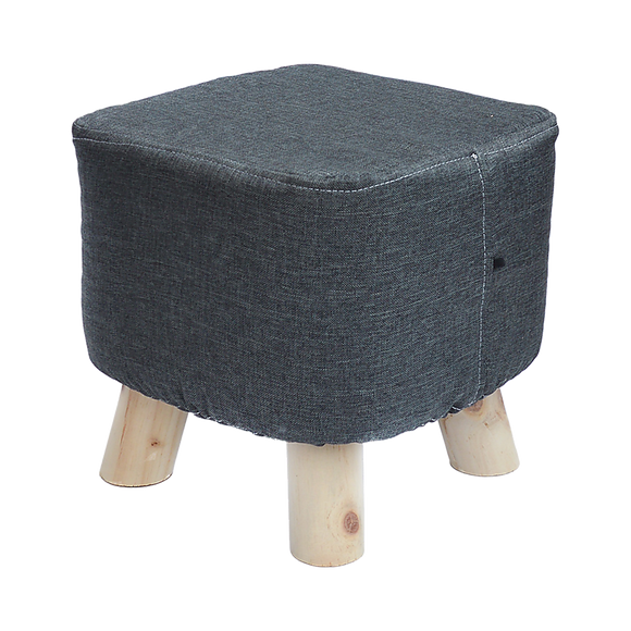 Fabric Ottoman Foot Stool Rest Pouffe Footstool Wood Storage Padded Seat