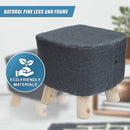 Fabric Ottoman Foot Stool Rest Pouffe Footstool Wood Storage Padded Seat-9
