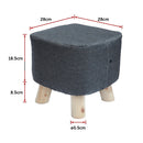 Fabric Ottoman Foot Stool Rest Pouffe Footstool Wood Storage Padded Seat-12