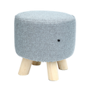 Fabric Ottoman Foot Stool Rest Pouffe Footstool Wood Storage Padded Seat-1