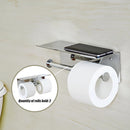Stainless Steel Double Toilet Paper Holder Towel Roll Tissue Rack Storage Shelf-6