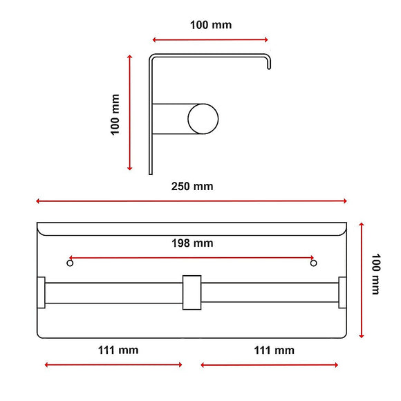 Stainless Steel Double Toilet Paper Holder Towel Roll Tissue Rack Storage Shelf