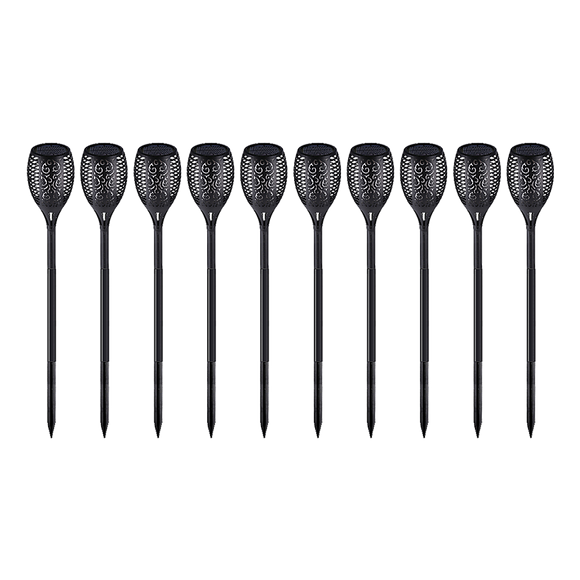 10 Pack Solar Torch Lights 96 LED Flickering Lighting Dancing Flame Garden Lamp
