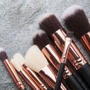 Soft 15Pcs Pro Face Powder Makeup Brushes Set Eyeshader Blending Highlight Tools-2