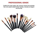 Soft 15Pcs Pro Face Powder Makeup Brushes Set Eyeshader Blending Highlight Tools-4