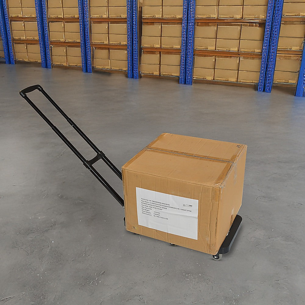 Foldable Hand Flatbed Trolley Cart 6 x 360 Degree Rotating Wheels with Maximum Load 200Kg