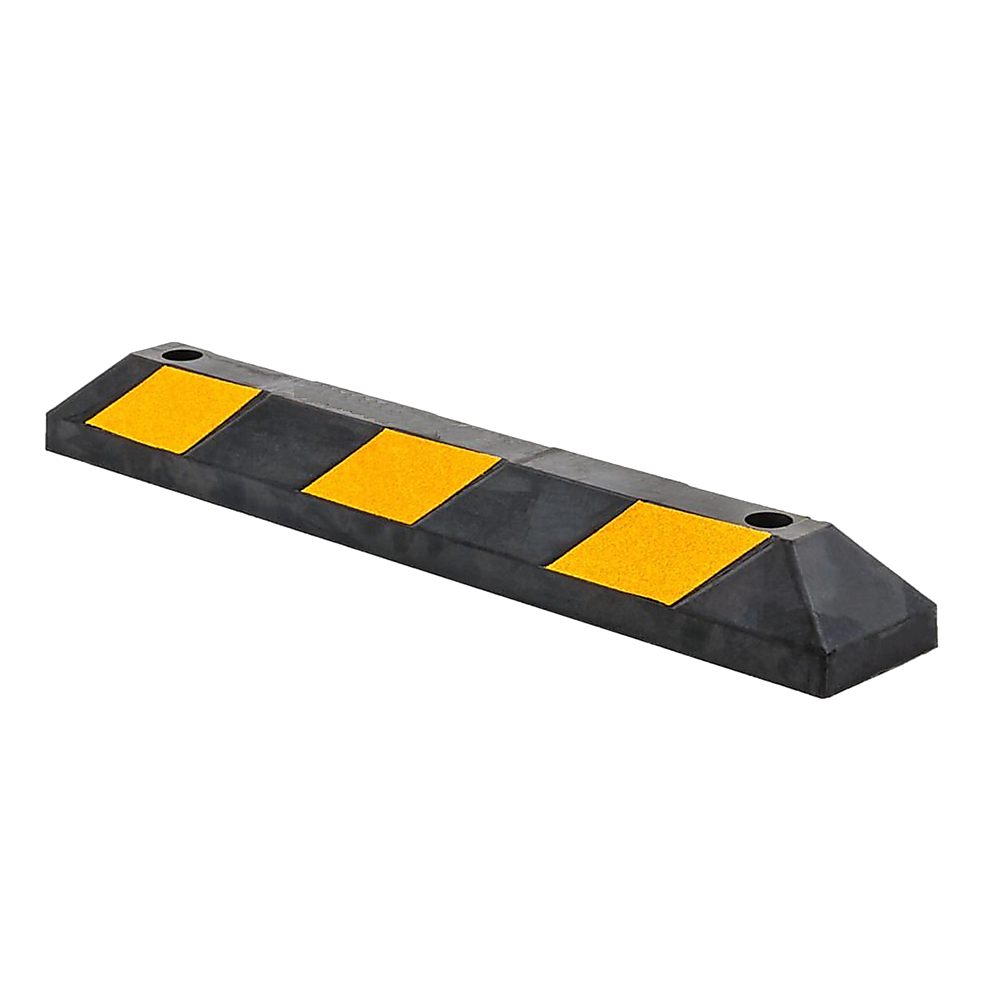 90cm Heavy Duty Rubber Curb Parking Guide Wheel Driveway Stopper Reflective Yellow - 0