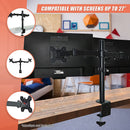 Dual LCD Monitor Desk Mount Stand Adjustable Fits 2 Screens Up To 27"-7