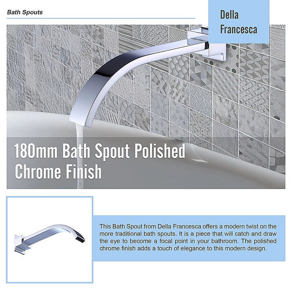 180mm Bath Spout Polished Chrome Finish