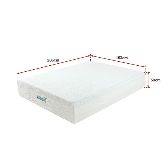 Queen 30cm Green Tea Memory Foam Mattress – Cooling Comfort with CertiPUR-US® Certified Foam