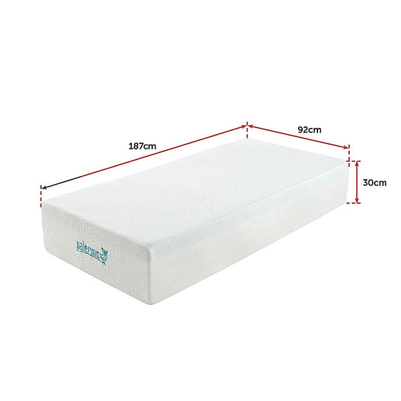 Single 30cm Green Tea Memory Foam Mattress – Cooling Comfort with CertiPUR-US® Certified Foam