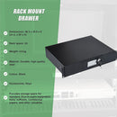 19" Rack Mount 2U Steel Plate DJ Drawer Equipment Cabinet Locking Lockable-10