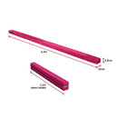 2.2m Gymnastics Folding Balance Beam Pink Synthetic Suede-12