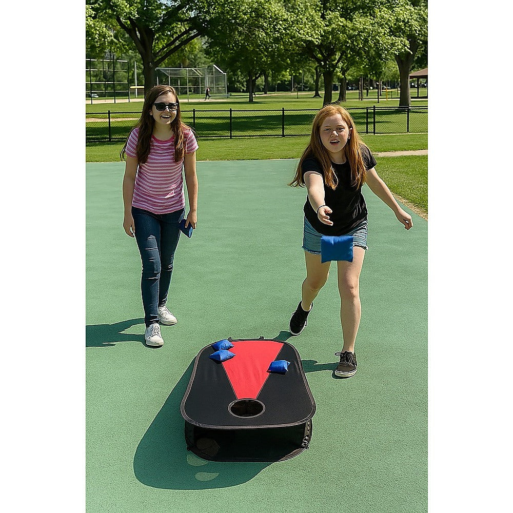 Collapsible Portable Corn Hole Boards With 8 Cornhole Bean Bags, Carry Case - 0