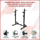 Commercial Squat Rack Adjustable Pair Fitness Exercise Weight Lifting Gym Barbell Stand-3